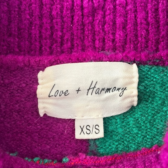 Color Block Turtleneck Sweater Love & Harmony - Size XS/S - Picture 3 of 3